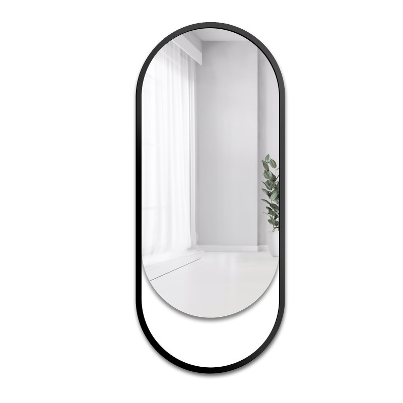 Miroir ovale dans un cadre en mdf noir mat - OLAF - couleur du cadre au choix