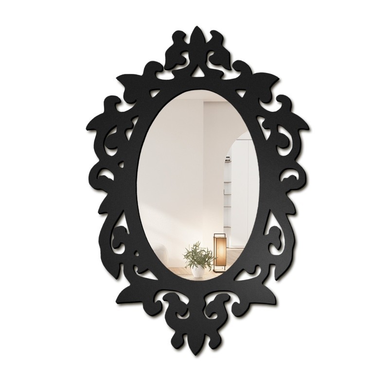 Miroir dans un cadre ajouré en MDF pour une coiffeuse -ROMA- couleur du cadre au choix