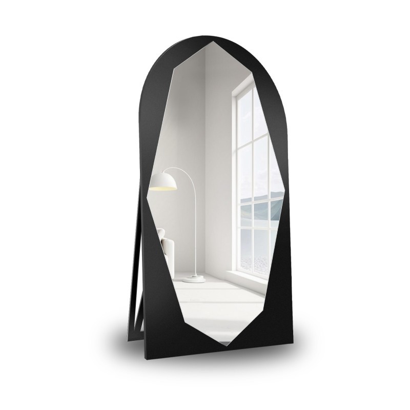 Miroir debout demi-ovale organique dans un cadre MDF - RIOLIT SUR PIED