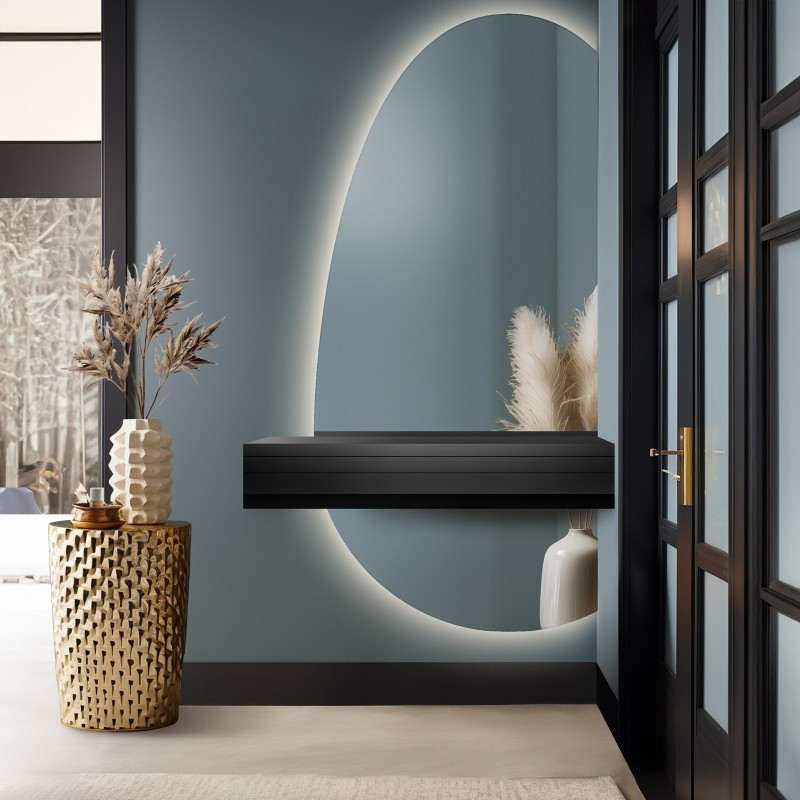 Miroir organique en deux parties avec éclairage LED - TURMALIN LED