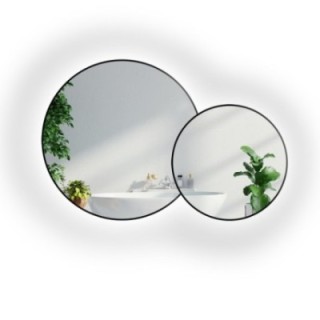 Set de miroirs ronds en mdf avec éclairage - DOTTI LED