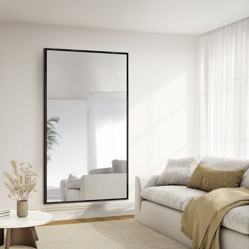 Grand miroir mural moderne avec cadre en bois - 2101 - couleur du cadre au choix