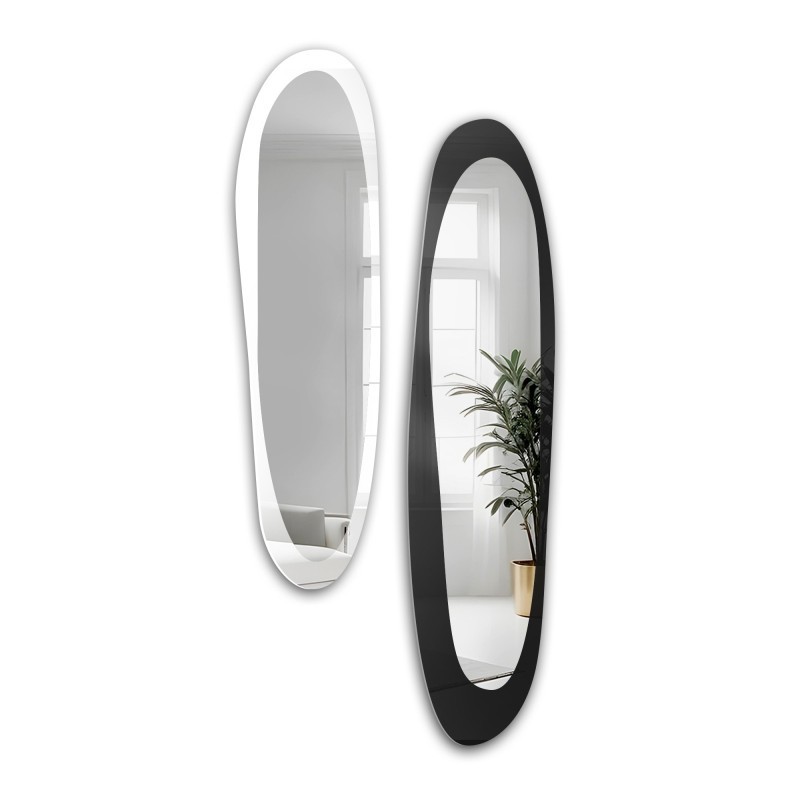 Jeu de deux miroirs en laque de forme irrégulière - SECCO