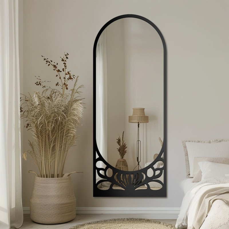 Miroir semi-ovale avec décor ajouré en MDF – VERONELLE ARDELLA 80x200