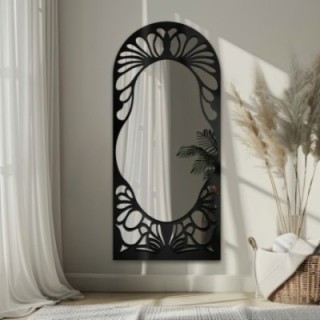 Miroir semi-ovale avec décor ajouré en MDF – VERONELLE FIORE 90X200