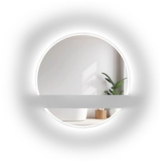 Miroir de salle de bains rond en deux parties avec éclairage WIRO LED II