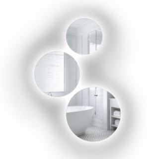 Set de trois miroirs ronds avec éclairage - TRES LED