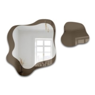 Miroirs irréguliers sur une plaque de miroir brune – MOCHA CREME
