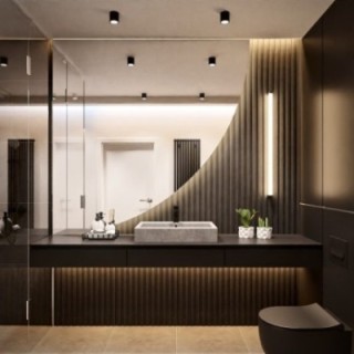 Miroir de salle de bain avec éclairage - un quart dans un cadre LED