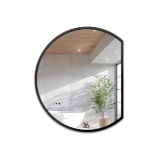 Miroir rond avec cadre en mdf noir mat - OTTO avec côté chanfreiné