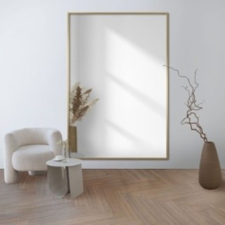Miroir rectangulaire avec cadre doré minimaliste 1201