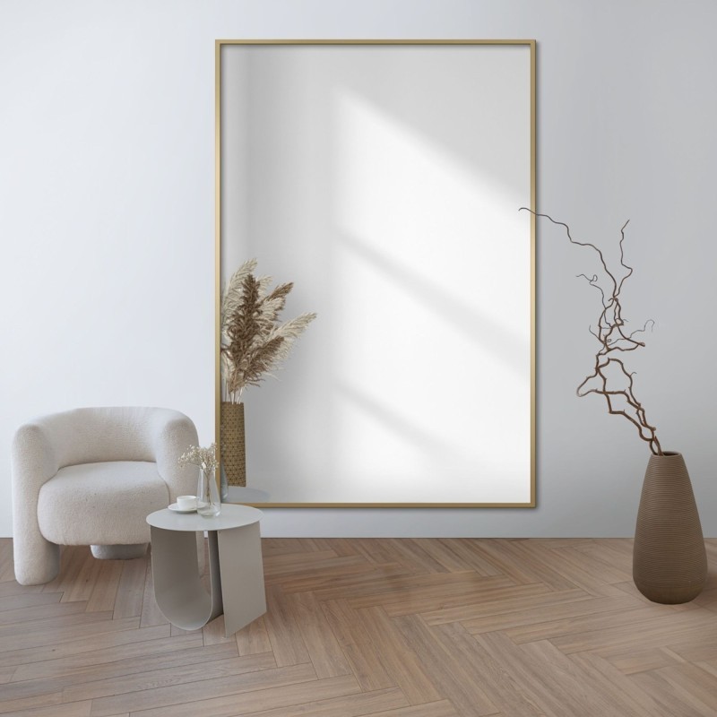 Miroir rectangulaire avec cadre doré minimaliste 1201