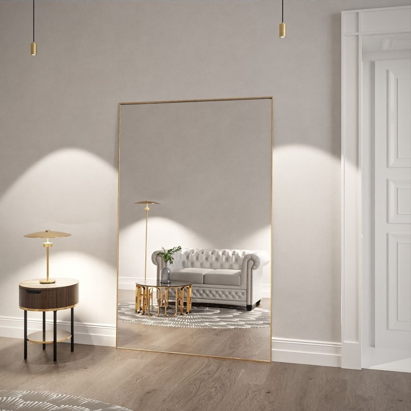 Miroir rectangulaire dans un cadre minimaliste doré - 1201 - couleur du cadre au choix