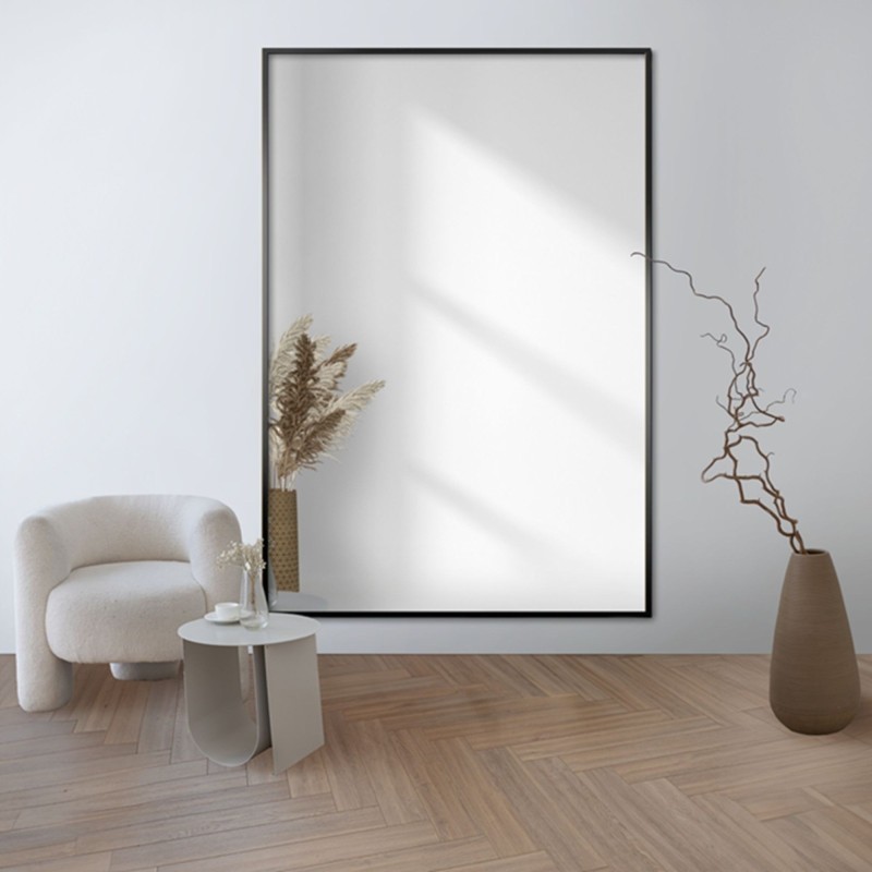 Miroir rectangulaire dans un cadre minimaliste doré - 1201 - couleur du cadre au choix