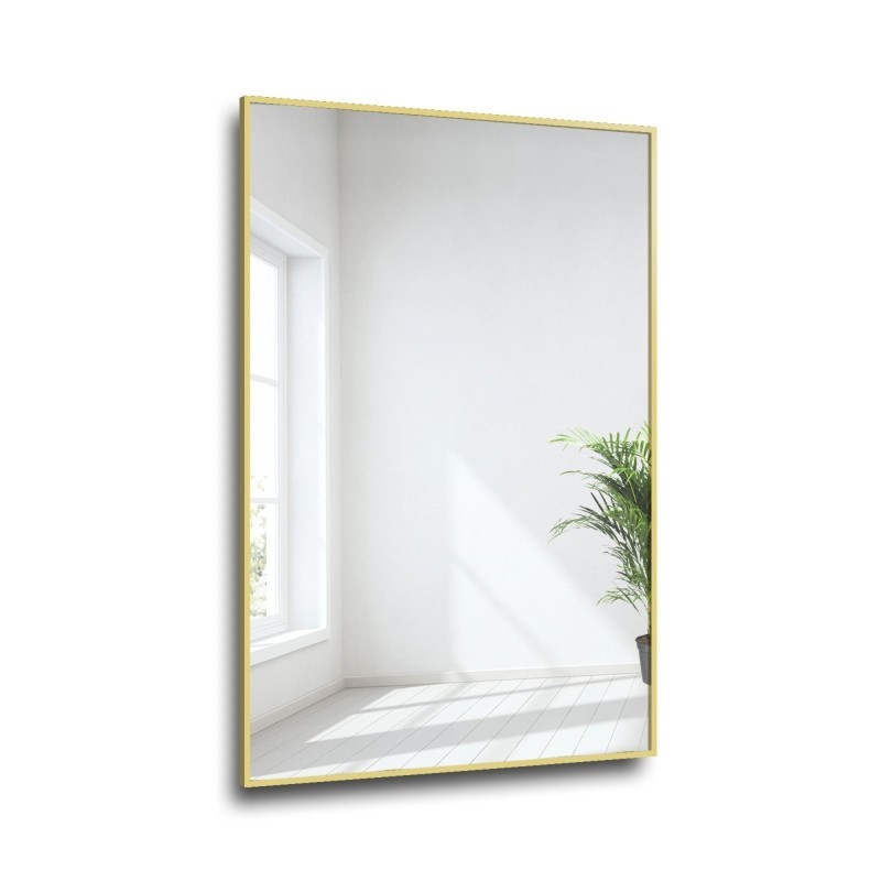 Miroir rectangulaire avec cadre doré minimaliste 1201