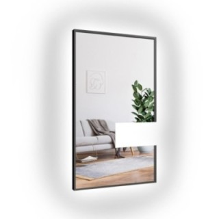 Miroir moderne encadré avec découpe d'armoire et éclairage LED 1503