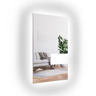Grand miroir rectangulaire pour salle de bains avec découpe de meuble avec éclairage - AGIS LED