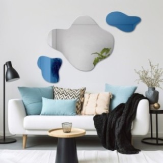 Miroir bleu irrégulier - AQUA BLUE