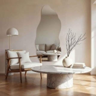 Miroir décoratif semi-ovale de forme organique - AURO 2