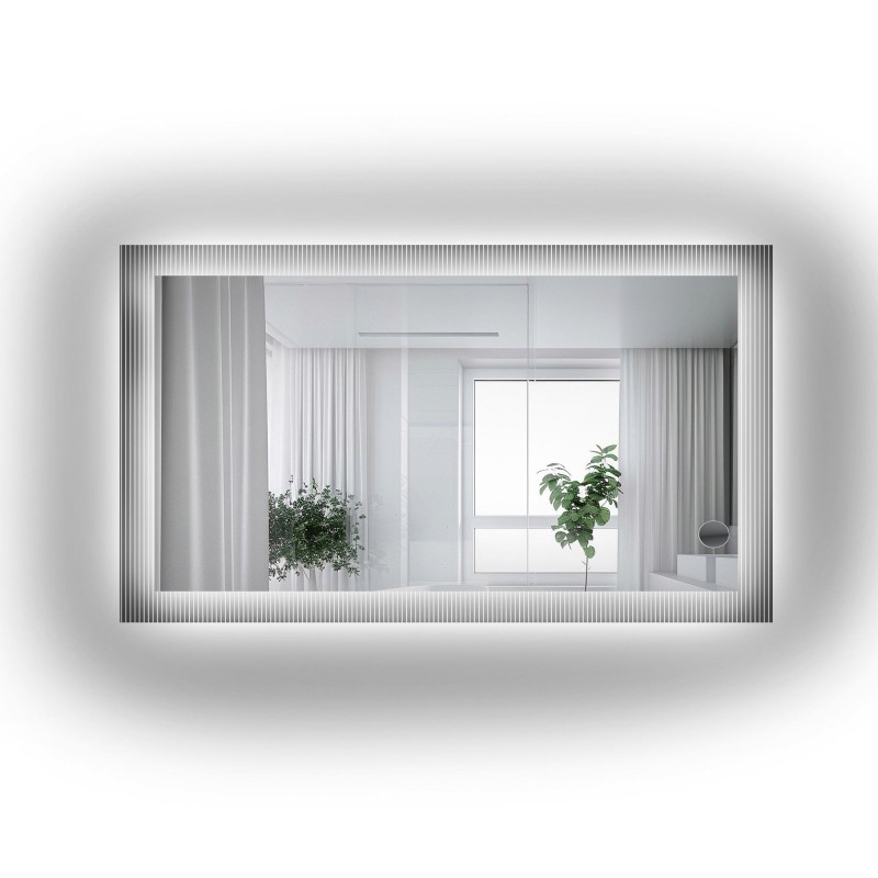 Miroir rectangulaire sur verre ornemental Visiosun Classic avec éclairage - LUXORA CLARITY LED