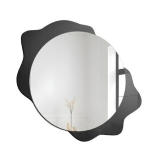 Miroir rond décoratif sur fond noir -DARK DROP