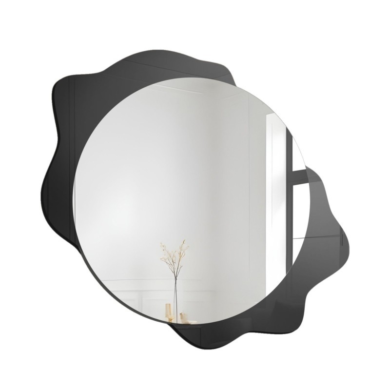 Miroir rond décoratif sur fond noir -DARK DROP