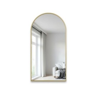 Miroir semi-ovale dans un cadre en MDF doré SLIM -  DOMI -  Couleur du cadre au choix