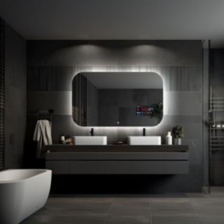 GAJA SMART LED - miroir connecté aux angles arrondis | Alfaram
