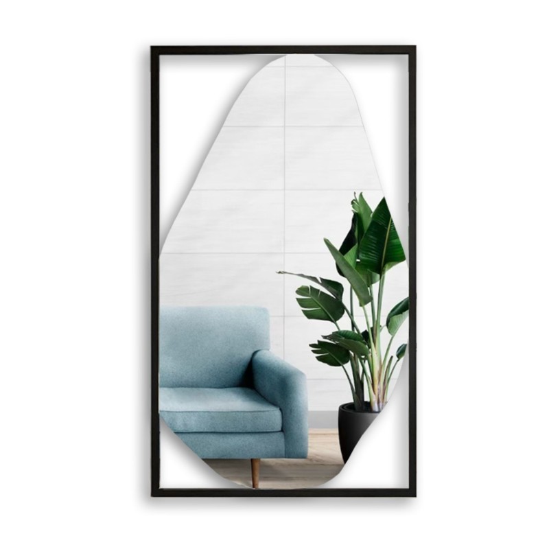 Miroir organique avec cadre MDF noir - HUBERTUS