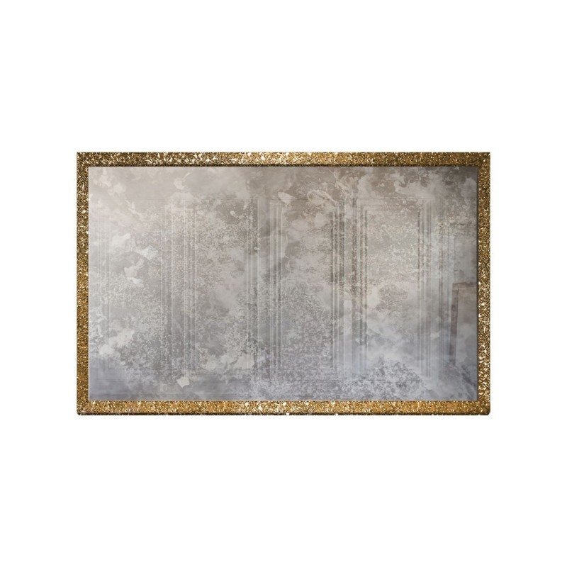 Miroir mural de luxe avec cadre doré et panneau vieilli – 8002002 –  JULIA SILVER