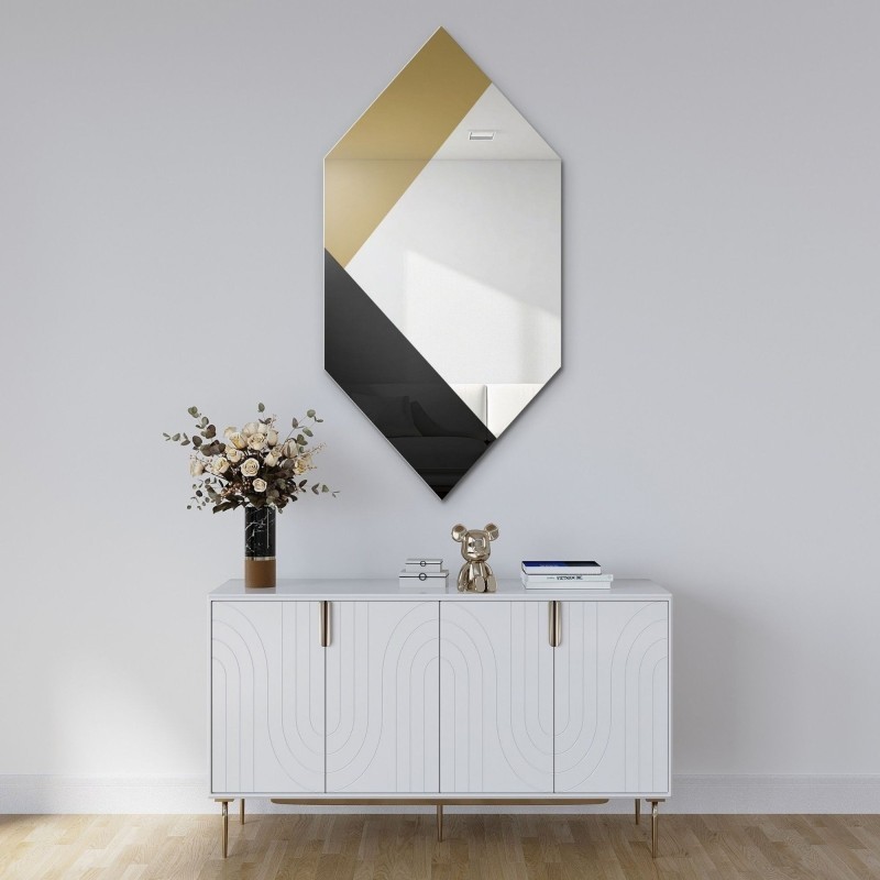 Miroir décoratif exclusif en noir et or - MADAM
