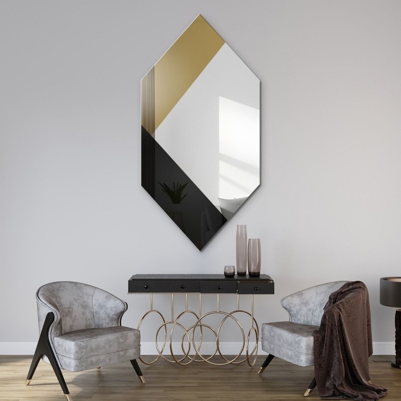 Miroir décoratif exclusif en noir et or - MADAM