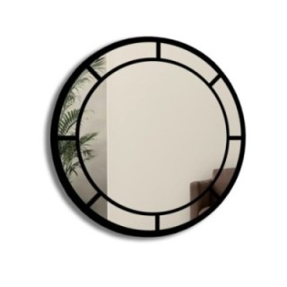 Miroir loft rond avec montants en mdf - MONA