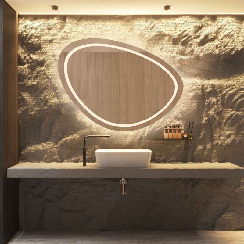 Miroir de salle de bain de forme irrégulière - OBSYDIAN LED II