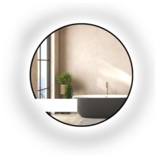 Miroir led rond sur mesure avec découpe pour armoire dans un cadre en mdf - ORFEUSZ LED