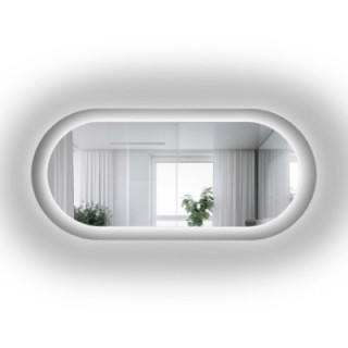 Miroir ovale sur verre ornemental Master Point avec éclairage - LUXORA ORNATE LED