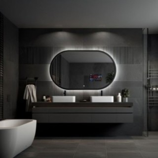 OSKAR SMART LED - miroir connecté ovale avec cadre | Alfaram