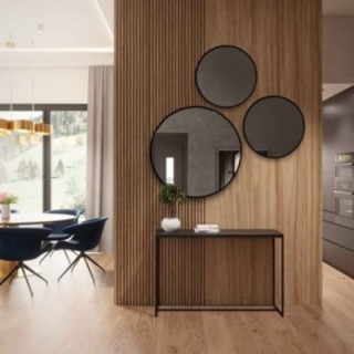 Jeu de trois miroirs ronds en mdf à cadre fin - FITRI II