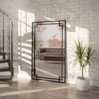 Miroir de style loft à croisillons - GABRIELA -  couleur du cadre au choix