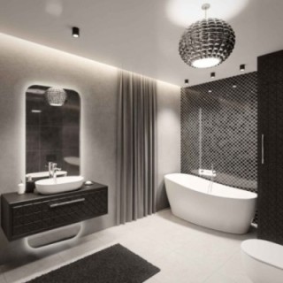 Miroir de salle de bain avec éclairage en deux parties - GAJA LED