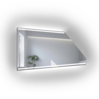 NETTA LED - miroir à pan coupé avec deux bandes
