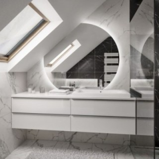 OLGA LED - miroir rond avec découpes latérales | Alfaram