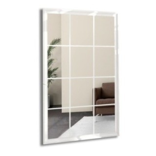 Miroir style loft blanc avec croisillons - TELIMENA - Couleur du cadre au choix