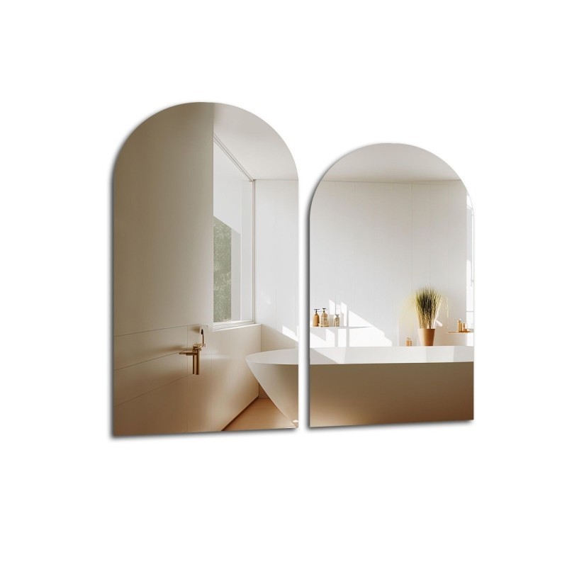 Set de deux miroirs de salle de bain semi-ovales - FRANK KIT