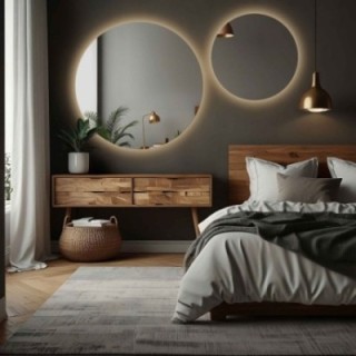 Set de miroirs de salle de bain ronds avec éclairage - SET DE CERCLES LED