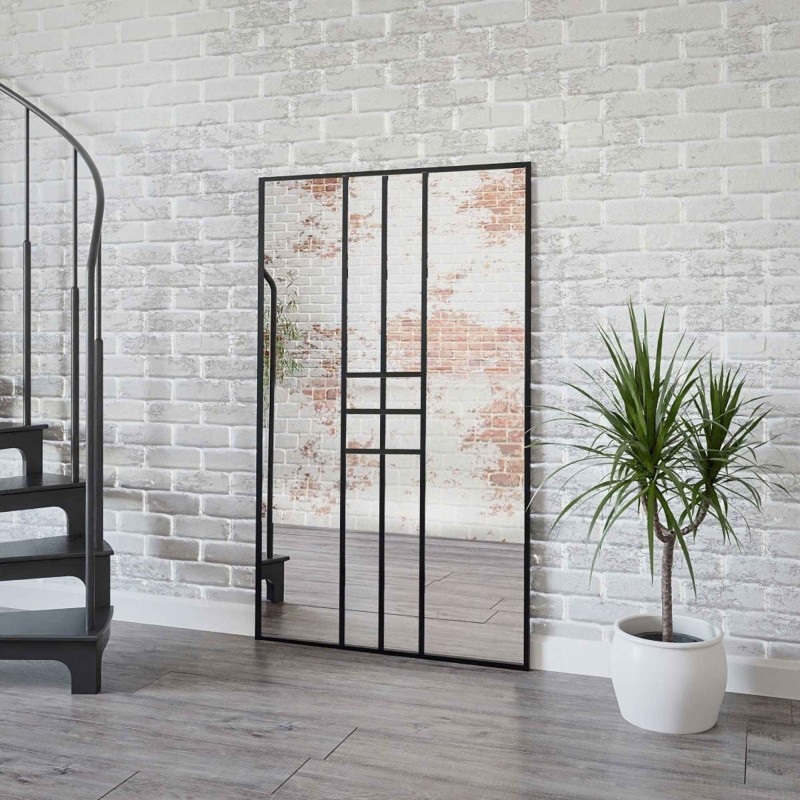 Miroir de loft avec meneaux - ZEUS - couleur du cadre au choix