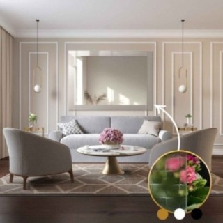 Miroir rectangulaire décoratif sur verre ornemental Master Flex - LUXORA ETERION