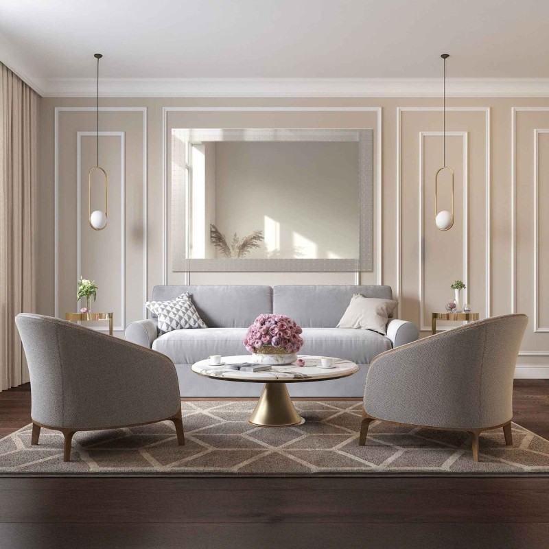 Miroir rectangulaire décoratif sur verre ornemental Master Flex - LUXORA ETERION