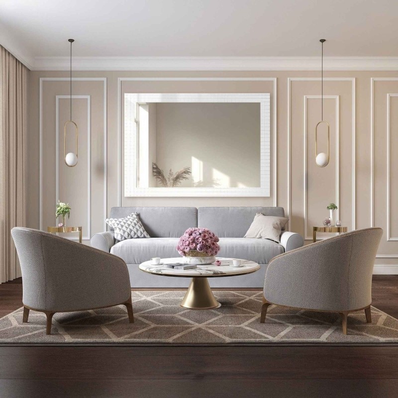 Miroir rectangulaire décoratif sur verre ornemental Master Flex - LUXORA ETERION
