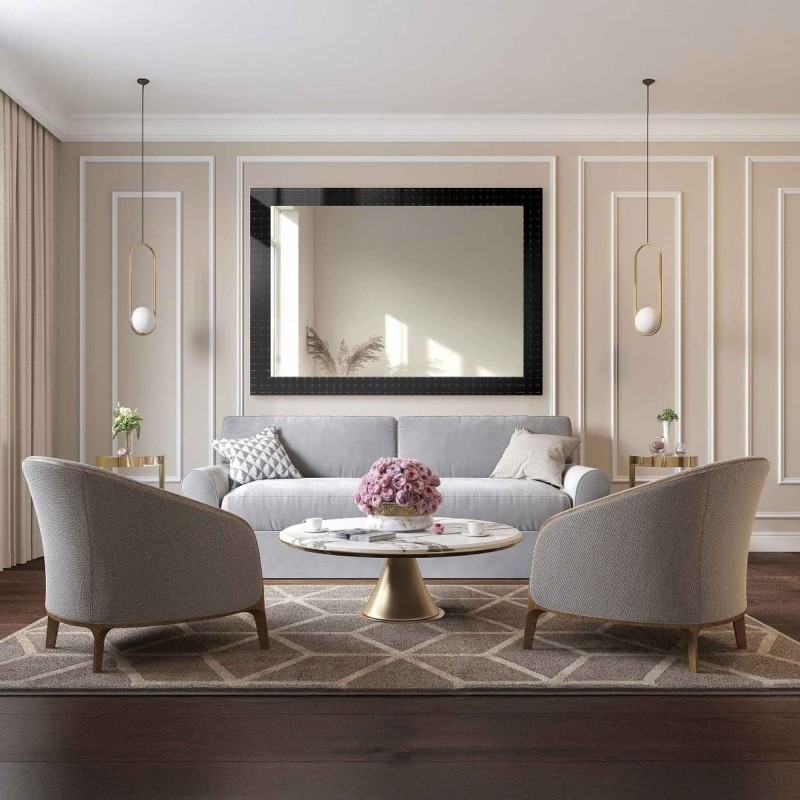 Miroir rectangulaire décoratif sur verre ornemental Master Flex - LUXORA ETERION